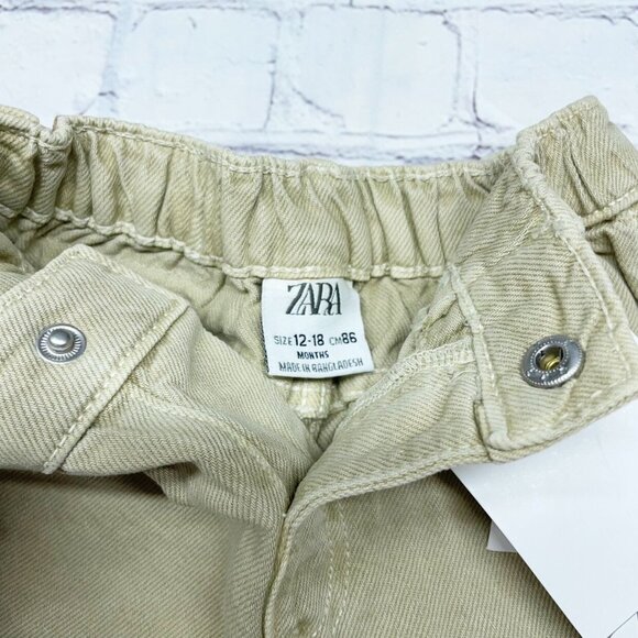 NWT Zara Straight Leg Jeans 12-18 mos Tan Cotton Denim - Picture 9 of 9